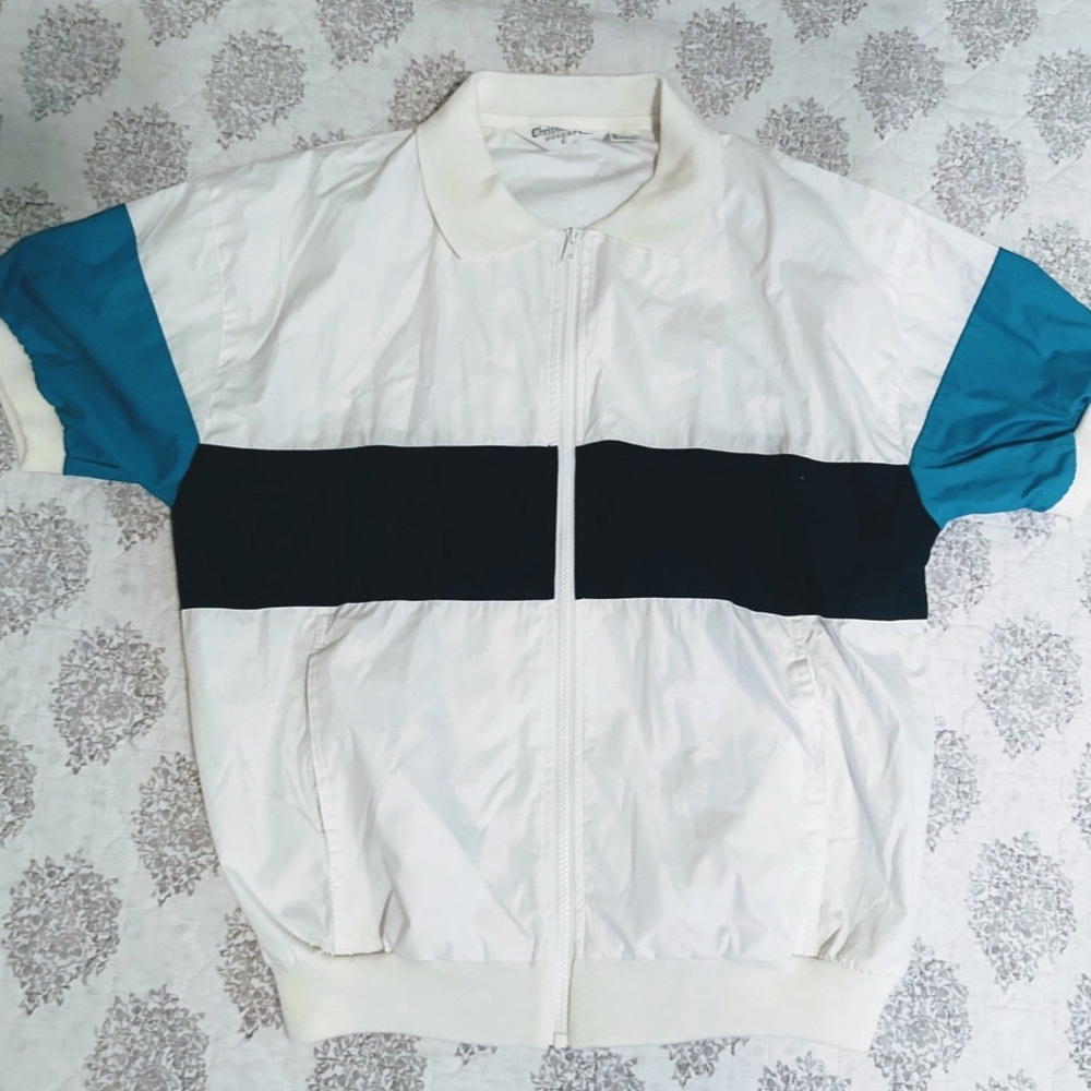Vintage Christian Dior Short sleeve White Zip-Up Jacket